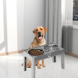 Maxbell Elevated Dog Bowls for Small Medium Dogs 2 Stainless Steel Food Feeder Bowls Gray