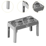 Maxbell Elevated Dog Bowls for Small Medium Dogs 2 Stainless Steel Food Feeder Bowls Gray
