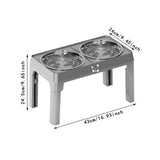 Maxbell Elevated Dog Bowls for Small Medium Dogs 2 Stainless Steel Food Feeder Bowls Gray
