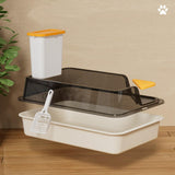 Maxbell Cat Litter Box with Scatter Shield Open Top for Kitten Rabbit Small Animals