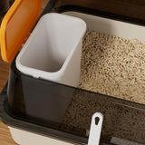 Maxbell Cat Litter Box with Scatter Shield Open Top for Kitten Rabbit Small Animals
