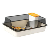 Maxbell Cat Litter Box with Scatter Shield Open Top for Kitten Rabbit Small Animals