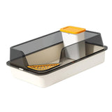 Maxbell Cat Litter Box with Scatter Shield Open Top for Kitten Rabbit Small Animals
