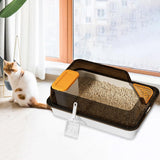 Maxbell Cat Litter Box with Scatter Shield Open Top for Kitten Rabbit Small Animals
