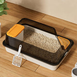 Maxbell Cat Litter Box with Scatter Shield Open Top for Kitten Rabbit Small Animals
