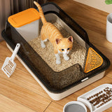 Maxbell Cat Litter Box with Scatter Shield Open Top for Kitten Rabbit Small Animals