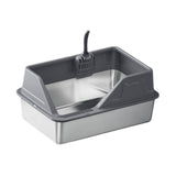 Maxbell Portable Stainless Steel Cats Litter Pan and Scooper Easy to Clean for Big Cats Deep Gray