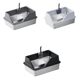 Maxbell Portable Stainless Steel Cats Litter Pan and Scooper Easy to Clean for Big Cats Deep Gray