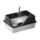 Maxbell Portable Stainless Steel Cats Litter Pan and Scooper Easy to Clean for Big Cats Black