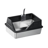 Maxbell Portable Stainless Steel Cats Litter Pan and Scooper Easy to Clean for Big Cats Black