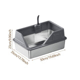 Maxbell Cat Litter Tray with Raised Edges Splashproof Large Capacity Include Scooper Deep Gray