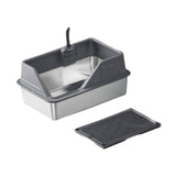 Maxbell Cat Litter Tray with Raised Edges Splashproof Large Capacity Include Scooper Deep Gray