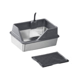 Maxbell Cat Litter Tray with Raised Edges Splashproof Large Capacity Include Scooper Deep Gray