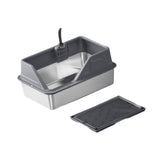 Maxbell Cat Litter Tray with Raised Edges Splashproof Large Capacity Include Scooper Deep Gray