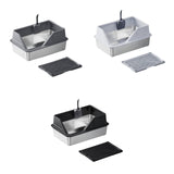 Maxbell Cat Litter Tray with Raised Edges Splashproof Large Capacity Include Scooper Deep Gray