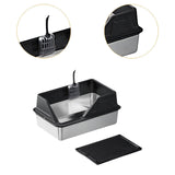 Maxbell Cat Litter Tray with Raised Edges Splashproof Large Capacity Include Scooper Black