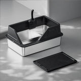 Maxbell Cat Litter Tray with Raised Edges Splashproof Large Capacity Include Scooper Black