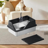 Maxbell Cat Litter Tray with Raised Edges Splashproof Large Capacity Include Scooper Black