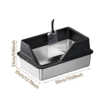 Maxbell Cat Litter Tray with Raised Edges Splashproof Large Capacity Include Scooper Black