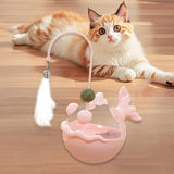 Maxbell Interactive Cat Toy Funny Teaser Rod Tumbler for Indoor Cats Kitten Hunting Pibk
