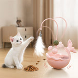 Maxbell Interactive Cat Toy Funny Teaser Rod Tumbler for Indoor Cats Kitten Hunting Pibk
