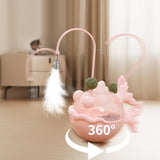 Maxbell Interactive Cat Toy Funny Teaser Rod Tumbler for Indoor Cats Kitten Hunting Pibk