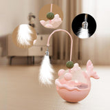 Maxbell Interactive Cat Toy Funny Teaser Rod Tumbler for Indoor Cats Kitten Hunting Pibk