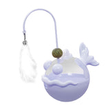 Maxbell Interactive Cat Toy Funny Teaser Rod Tumbler for Indoor Cats Kitten Hunting Violet
