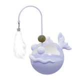 Maxbell Interactive Cat Toy Funny Teaser Rod Tumbler for Indoor Cats Kitten Hunting Violet