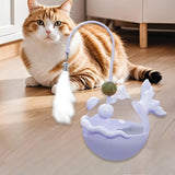 Maxbell Interactive Cat Toy Funny Teaser Rod Tumbler for Indoor Cats Kitten Hunting Violet