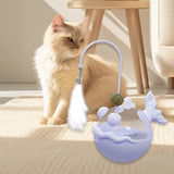 Maxbell Interactive Cat Toy Funny Teaser Rod Tumbler for Indoor Cats Kitten Hunting Violet