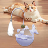 Maxbell Interactive Cat Toy Funny Teaser Rod Tumbler for Indoor Cats Kitten Hunting Violet