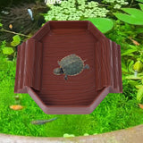 Maxbell Turtle Bathing Pool with Double Ladder Reptile Water Dish for Bearded Dragon Dark Red