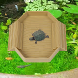 Maxbell Turtle Bathing Pool with Double Ladder Reptile Water Dish for Bearded Dragon Yellow