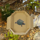 Maxbell Turtle Bathing Pool with Double Ladder Reptile Water Dish for Bearded Dragon Yellow