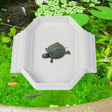 Maxbell Turtle Bathing Pool with Double Ladder Reptile Water Dish for Bearded Dragon Marble White