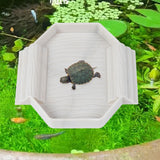 Maxbell Turtle Bathing Pool with Double Ladder Reptile Water Dish for Bearded Dragon White