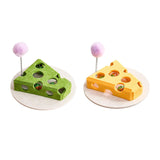 Maxbell Cheese Toy for Cats Cat Teaser Felt Cats Playing Case for Home Ideal Gift Playing Green