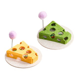 Maxbell Cheese Toy for Cats Cat Teaser Felt Cats Playing Case for Home Ideal Gift Playing Green