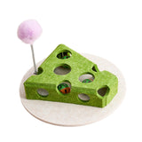 Maxbell Cheese Toy for Cats Cat Teaser Felt Cats Playing Case for Home Ideal Gift Playing Green