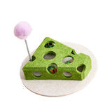 Maxbell Cheese Toy for Cats Cat Teaser Felt Cats Playing Case for Home Ideal Gift Playing Green