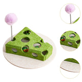 Maxbell Cheese Toy for Cats Cat Teaser Felt Cats Playing Case for Home Ideal Gift Playing Green