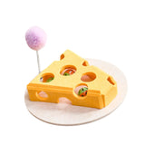Maxbell Cheese Toy for Cats Cat Teaser Felt Cats Playing Case for Home Ideal Gift Playing Yellow