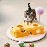 Maxbell Cheese Toy for Cats Cat Teaser Felt Cats Playing Case for Home Ideal Gift Playing Yellow