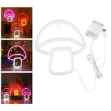 Maxbell Mushroom LED Neon Sign Decorative Neon Light for Party Photo Props Kids Room pink white light