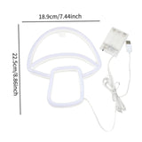 Maxbell Mushroom LED Neon Sign Decorative Neon Light for Party Photo Props Kids Room pink white light