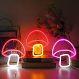 Maxbell Mushroom LED Neon Sign Decorative Neon Light for Party Photo Props Kids Room pink white light