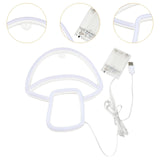 Maxbell Mushroom LED Neon Sign Decorative Neon Light for Party Photo Props Kids Room pink white light