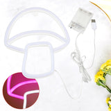 Maxbell Mushroom LED Neon Sign Decorative Neon Light for Party Photo Props Kids Room pink white light