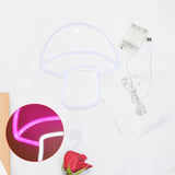 Maxbell Mushroom LED Neon Sign Decorative Neon Light for Party Photo Props Kids Room pink white light